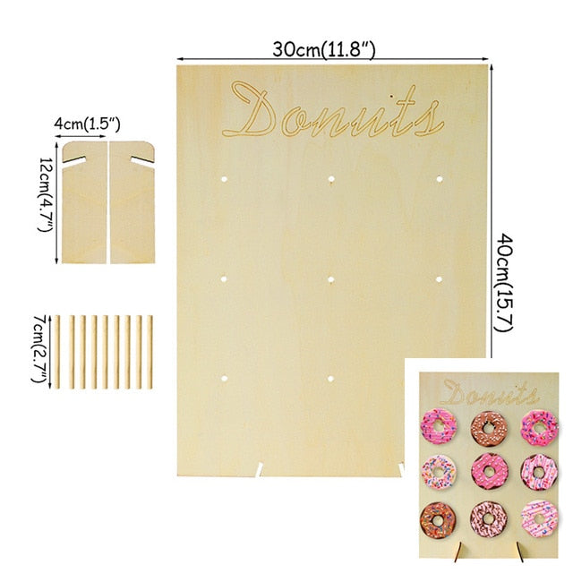 Wooden Doughnut Wall Christmas Decoration - Acrylic Doughnut Wall. Material: Wood Occasion: Easter, Gender Reveal, Back To School, Thanksgiving, Birthday Party, Christmas.7