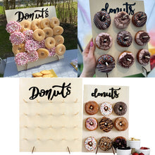Load image into Gallery viewer, Wooden Doughnut Wall Christmas Decoration - Acrylic Doughnut Wall. Material: Wood Occasion: Easter, Gender Reveal, Back To School, Thanksgiving, Birthday Party, Christmas.
