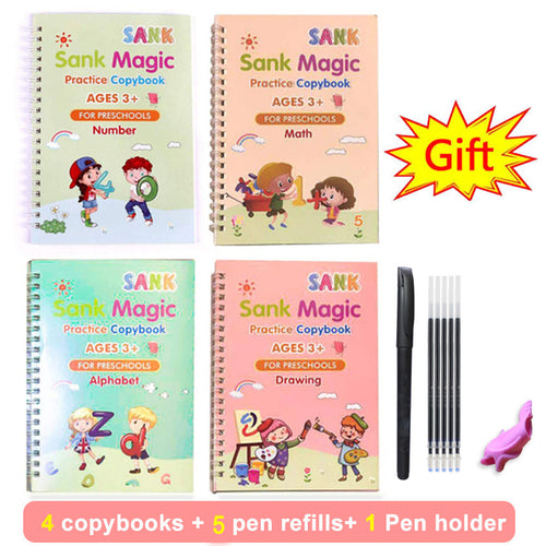 Magic Writing Practice Book - Magic Writing Book Model Number: Kids Magic Practice Book For age: 3-8 Years Reusable:: Magic book Montessori toys