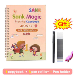Magic Writing Practice Book - Magic Writing Book Model Number: Kids Magic Practice Book For age: 3-8 Years Reusable:: Magic book Montessori toys0