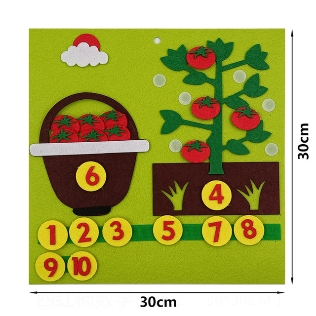 Montessori Felt Finger Numbers Math Toy