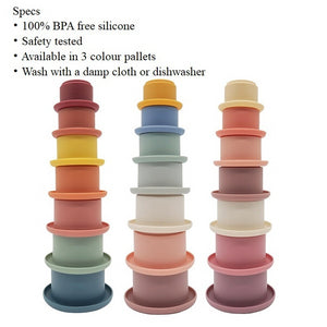 Baby Silicone Stacking Cups - Stacking Cups Baby Recommend Age: 3m+Warning: Keep away from fire Name: Stacked cups7