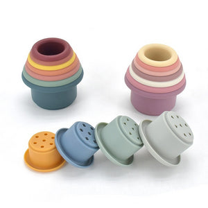 Baby Silicone Stacking Cups - Stacking Cups Baby Recommend Age: 3m+Warning: Keep away from fire Name: Stacked cups4