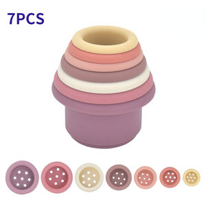 Baby Silicone Stacking Cups - Stacking Cups Baby Recommend Age: 3m+Warning: Keep away from fire Name: Stacked cups3