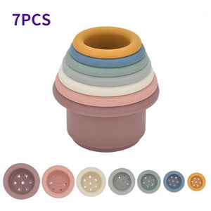 Baby Silicone Stacking Cups - Stacking Cups Baby Recommend Age: 3m+Warning: Keep away from fire Name: Stacked cups45