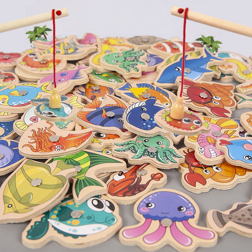 Montessori Wooden Magnetic Fishing Toy