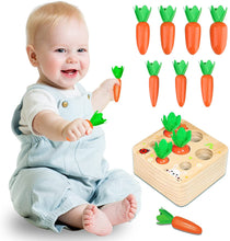 Load image into Gallery viewer, Montessori Pull Carrot Wooden Set