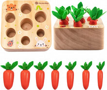 Load image into Gallery viewer, Montessori Pull Carrot Wooden Set