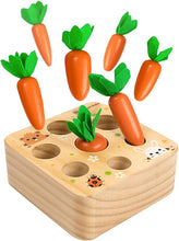 Load image into Gallery viewer, Montessori Pull Carrot Wooden Set