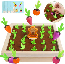 Load image into Gallery viewer, Montessori Pull Carrot Wooden Set