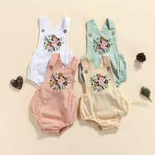 Load image into Gallery viewer, Sleeveless Flowers Embroidery Romper