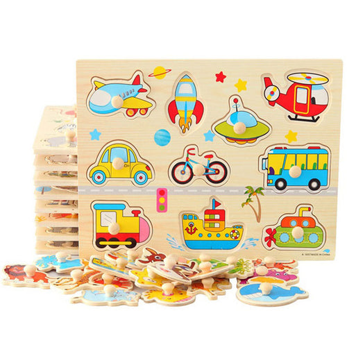 Montessori Sensorial Vehicles Puzzle with Knobs from Laudri Shop 