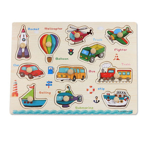Montessori Sensorial Vehicles Puzzle with Knobs from Laudri Shop 