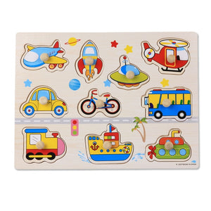 Montessori Sensorial Vehicles Puzzle with Knobs from Laudri Shop 