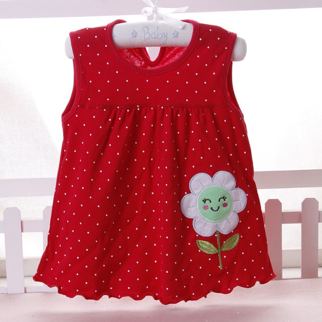 Baby Girls Summer Dress - Baby Summer Dess Girl red with flower