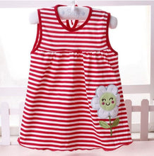Load image into Gallery viewer, Baby Girls Summer Dress - Baby Summer Dess Girl red with white line