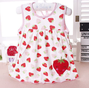 Baby Girls Summer Dress - Baby Summer Dess Girl white with rasberry