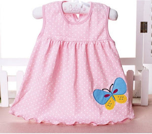 Baby Girls Summer Dress - Baby Summer Dess Girl pink with butterfly