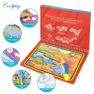Magic Water Coloring Book - Book Color of Water Material: Cardboard Type: Drawing Board Age Range: > 3 years old Gender: Unisex Warning: keep away from fire 4