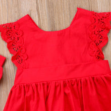 Load image into Gallery viewer, Red Lace Romper Dress for Baby Girls
