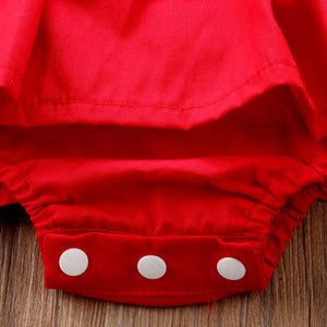 Red Lace Romper Dress for Baby Girls