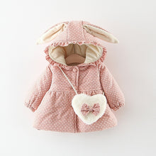 Load image into Gallery viewer, Baby Girls Winter Coat - Baby Girl Winter Coat 6-36 Months PINK WITH DOTTS
