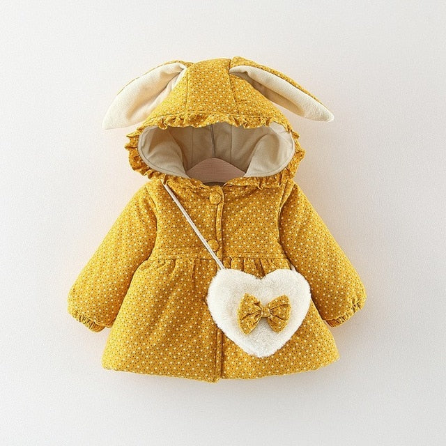 Baby Girls Winter Coat - Baby Girl Winter Coat 6-36 Months yellow