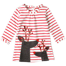 Load image into Gallery viewer, Christmas Dress For Girls - Toddler Girl Christmas Dress. Material: Polyester, Cotton  Dresses Length: Knee-Length  Style: Casual  Decoration: Appliques  Silhouette: Straight 17