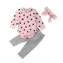Load image into Gallery viewer, Baby Girl Bodysuit Striped Pants - Baby Girl Bodysuits Pack. Material: 95% Cotton and 5% Spandex. Fabric Type: Combed Cotton. Sleeve Length(cm): Full. Closure Type: Covered 