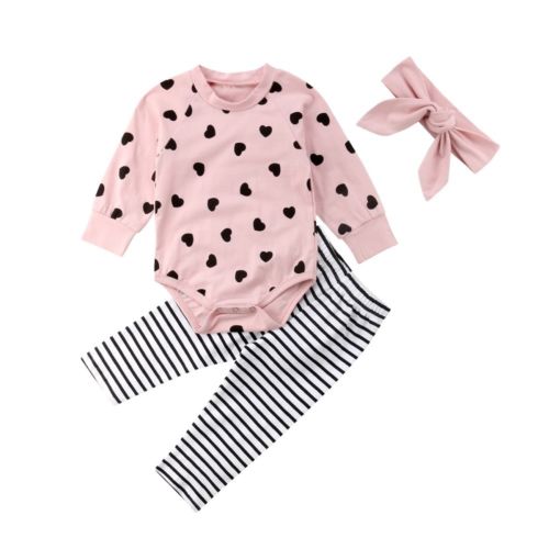 Baby Girl Bodysuit Striped Pants - Baby Girl Bodysuits Pack. Material: 95% Cotton and 5% Spandex. Fabric Type: Combed Cotton. Sleeve Length(cm): Full. Closure Type: Covered 
