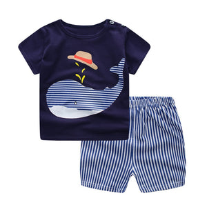 Cotton Baby Boy Clothing Suit - Baby Boy Dress Suit.  Item Type: Sets. Material: COTTON. Fabric Type: Broadcloth. Gender: Baby Boys. Sleeve Length(cm): Full. Pattern Type: Cartoon1