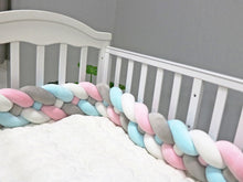 Load image into Gallery viewer, Soft Baby Bed Bumper Four Braid - Braided Bed Bumper. Size: 350,300,60,290,Two Seventy/270,65,70. Age Range: 7-9 months,10-12 months,2 years Up,13-18 months,19-24 months,0-3 months,4-6 months9