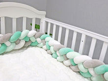 Load image into Gallery viewer, Soft Baby Bed Bumper Four Braid - Braided Bed Bumper. Size: 350,300,60,290,Two Seventy/270,65,70. Age Range: 7-9 months,10-12 months,2 years Up,13-18 months,19-24 months,0-3 months,4-6 months0