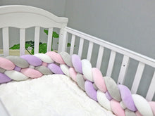 Load image into Gallery viewer, Soft Baby Bed Bumper Four Braid - Braided Bed Bumper. Size: 350,300,60,290,Two Seventy/270,65,70. Age Range: 7-9 months,10-12 months,2 years Up,13-18 months,19-24 months,0-3 months,4-6 months6