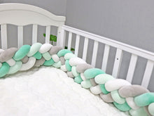 Load image into Gallery viewer, Soft Baby Bed Bumper Four Braid - Braided Bed Bumper. Size: 350,300,60,290,Two Seventy/270,65,70. Age Range: 7-9 months,10-12 months,2 years Up,13-18 months,19-24 months,0-3 months,4-6 months5
