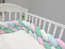 Load image into Gallery viewer, Soft Baby Bed Bumper Four Braid - Braided Bed Bumper. Size: 350,300,60,290,Two Seventy/270,65,70. Age Range: 7-9 months,10-12 months,2 years Up,13-18 months,19-24 months,0-3 months,4-6 months8