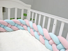 Load image into Gallery viewer, Soft Baby Bed Bumper Four Braid - Braided Bed Bumper. Size: 350,300,60,290,Two Seventy/270,65,70. Age Range: 7-9 months,10-12 months,2 years Up,13-18 months,19-24 months,0-3 months,4-6 months4