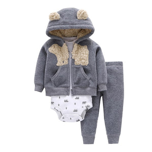 Cotton Long Sleeve Hooded Jacket Pant Rompers3