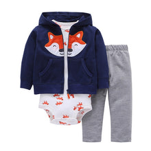 Load image into Gallery viewer, Long Sleeve Hooded Jacket Pant Rompers
