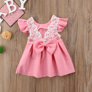 Baby Tops Bow Dresses  - Baby Tutu Dress | Laudri Shop pink4