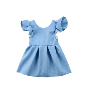 Baby Tops Bow Dresses  - Baby Tutu Dress | Laudri Shop blue1