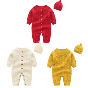 Lovely Baby Girls/Boys Knitted Jumpsuit (with cap) from Laudri Shop