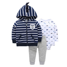 Load image into Gallery viewer, Long Sleeve Hooded Jacket Pant Rompers