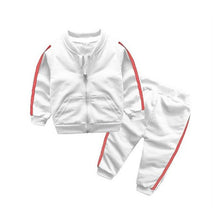 Load image into Gallery viewer, Cotton Long Sleeve Zipper Jacket Pants -  Suit Jacket and PantsWHITE