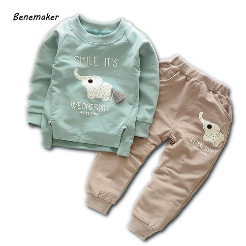 Cute Baby Boy Clothing Set Pullover Pants - Cute baby boy clothes gree