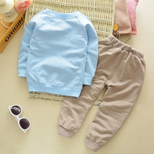 Cute Baby Boy Clothing Set Pullover Pants - Cute baby boy clothes blue