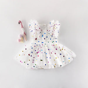  baby blue polka dot dress