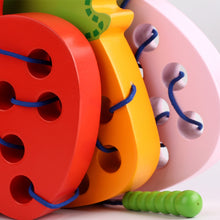 Load image into Gallery viewer, Montessori Wooden Toys Worm Eat Fruit2