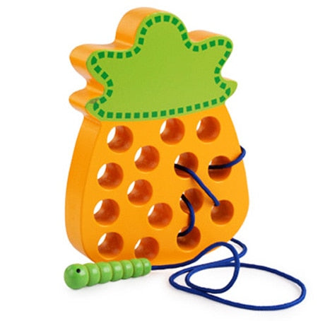 Montessori Wooden Toys Worm Eat Pineapple